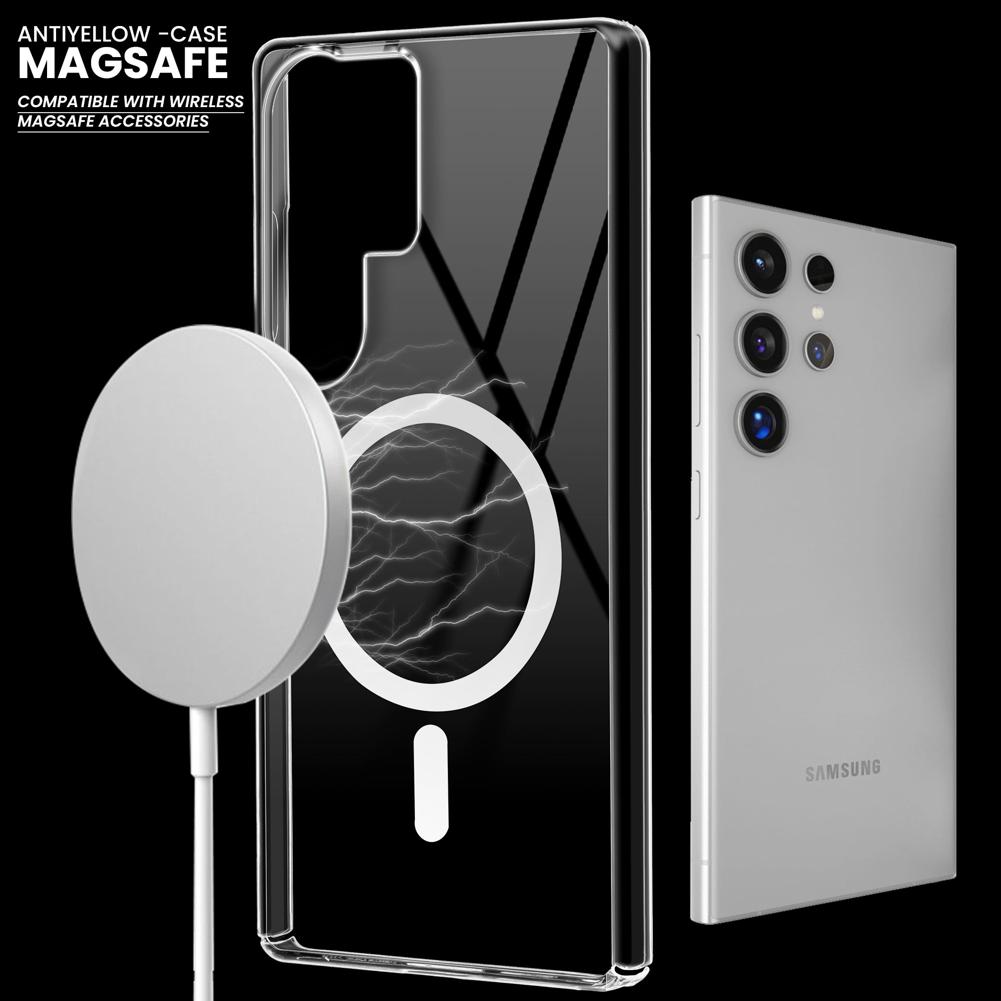 Crystal Clear Hard Back Anti-Yellowing with MagSafe Compatibility Phone Case For Samsung S25 Ultra 5G