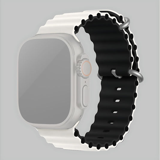 Silicone Ocean Loop Strap Compatible with Apple Watch , Waterproof Sport iWatch Strap for Men & Women (Strap Only, Watch Not Included)