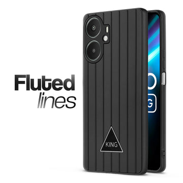 Glossy Matte Line Texture Back Cover for Poco M6 5G