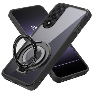 Silicone Grip Clear Case Ring Holder Kickstand For OnePlus Nord 5 5G