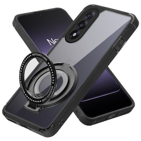 Silicone Grip Clear Case Ring Holder Kickstand For OnePlus Nord 5 5G