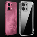 Transparent anti-yellow hard back case fitted on Oppo F31 5G showing full back coverage and camera protection