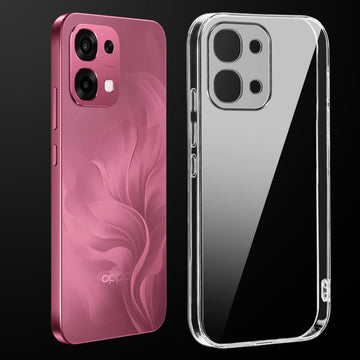Transparent anti-yellow hard back case fitted on Oppo F31 5G showing full back coverage and camera protection