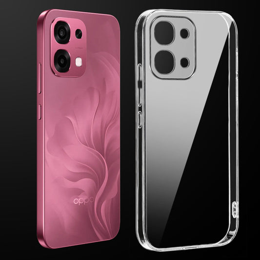 Transparent anti-yellow hard back case fitted on Oppo F31 5G showing full back coverage and camera protection