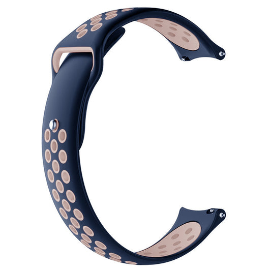 Comfort Fit Breathable Dotted Dual-Tone Silicone Watch Strap - (Only Strap)