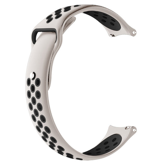 Comfort Fit Breathable Dotted Dual-Tone Silicone Watch Strap - (Only Strap)