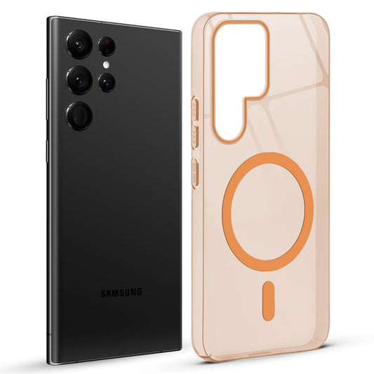 Glossy Hard Wireless Charging Support Case Samsung S22 Ultra 5G