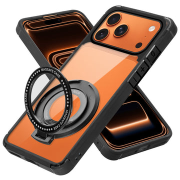 Silicone Grip Clear Case Ring Holder Kickstand For Apple iphone 17 Pro Max