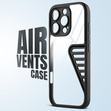 Silicone Border Transparent Cover with Heat Dissipation Holes Drop-Proof Back Cover for Apple iphone 16 Pro Max