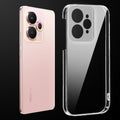 Transparent anti-yellow hard back case fitted on Realme 15 5G showing full back coverage and camera protection