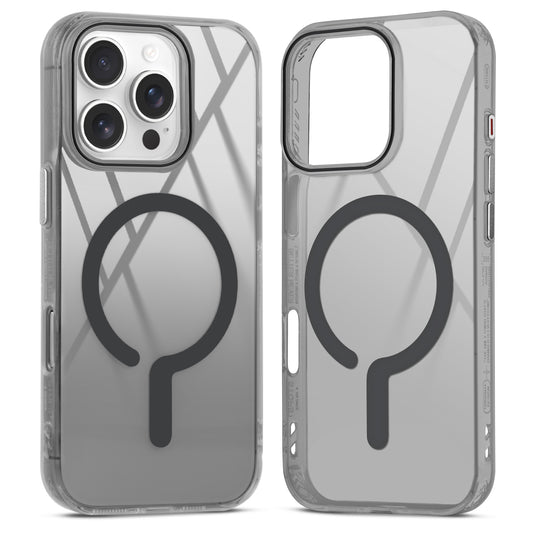 360° Airbag Protection Jelly Transparent MagSafe Compatible Back Case For Apple iPhone 16 Pro with Metal Finish Buttons