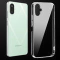 Transparent anti-yellow hard back case fitted on Samsung M06 5G showing full back coverage and camera protection