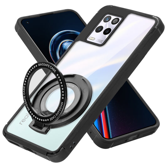 Silicone Grip Clear Case Ring Holder Kickstand For Realme 9 5G
