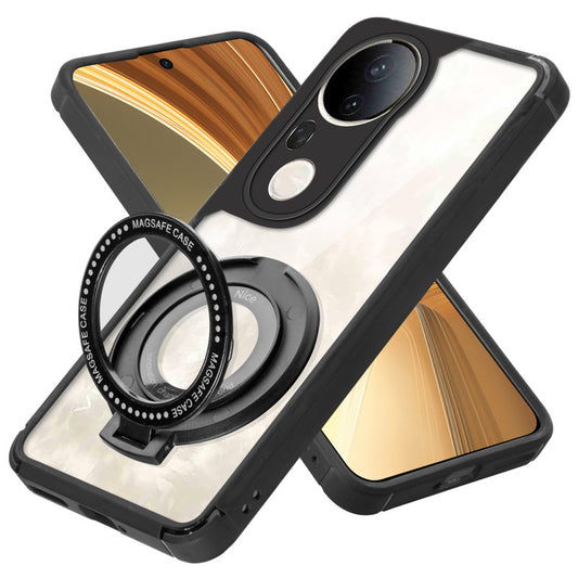 Silicone Grip Clear Case Ring Holder Kickstand For Vivo T4 Ultra 5G