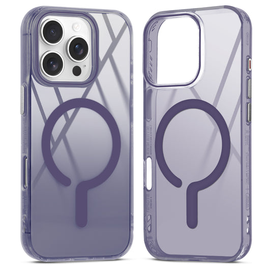 360° Airbag Protection Jelly Transparent MagSafe Compatible Back Case For Apple iPhone 16 Pro with Metal Finish Buttons