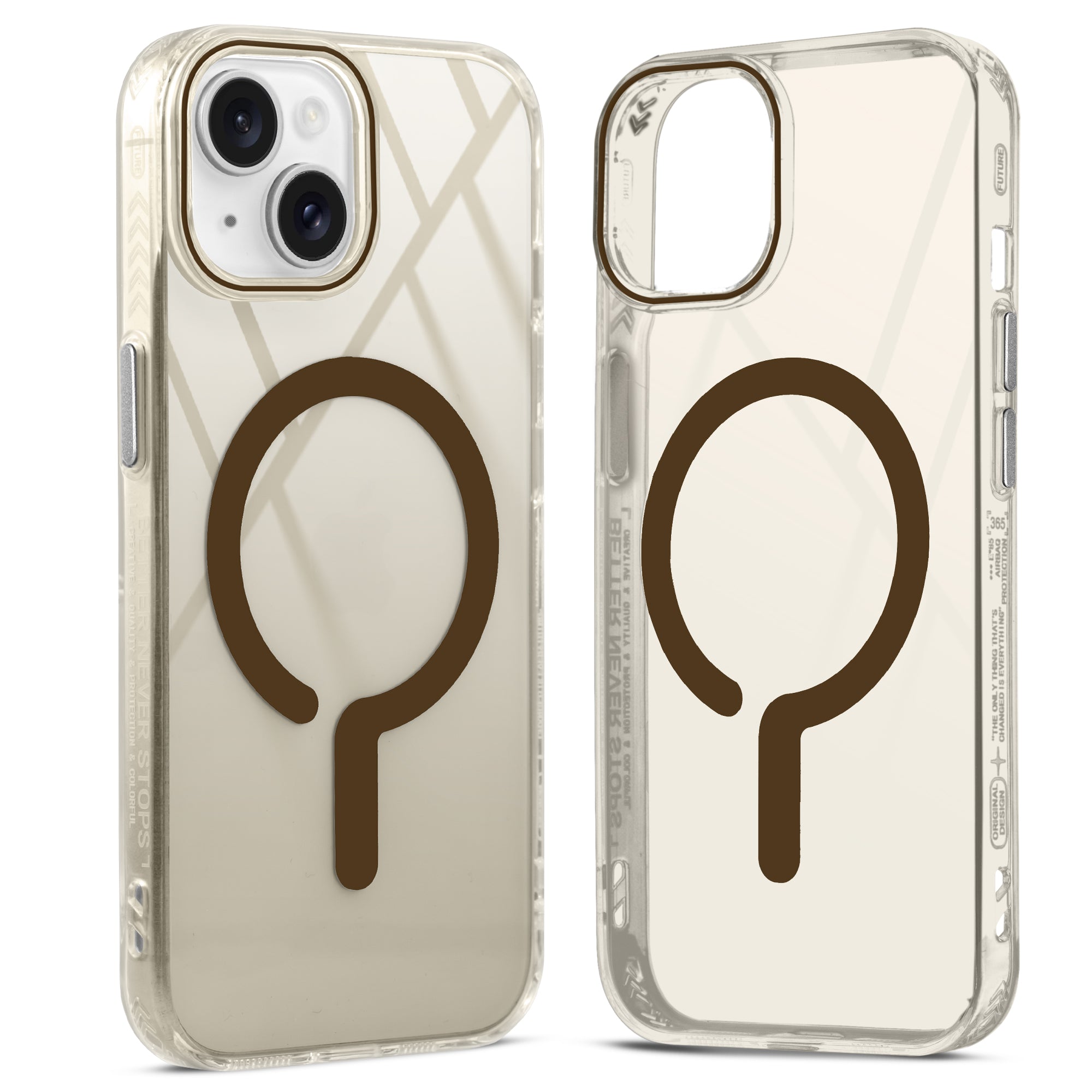 360° Airbag Protection Jelly Transparent MagSafe Compatible Back Case For Apple iPhone 14 with Metal Finish Buttons