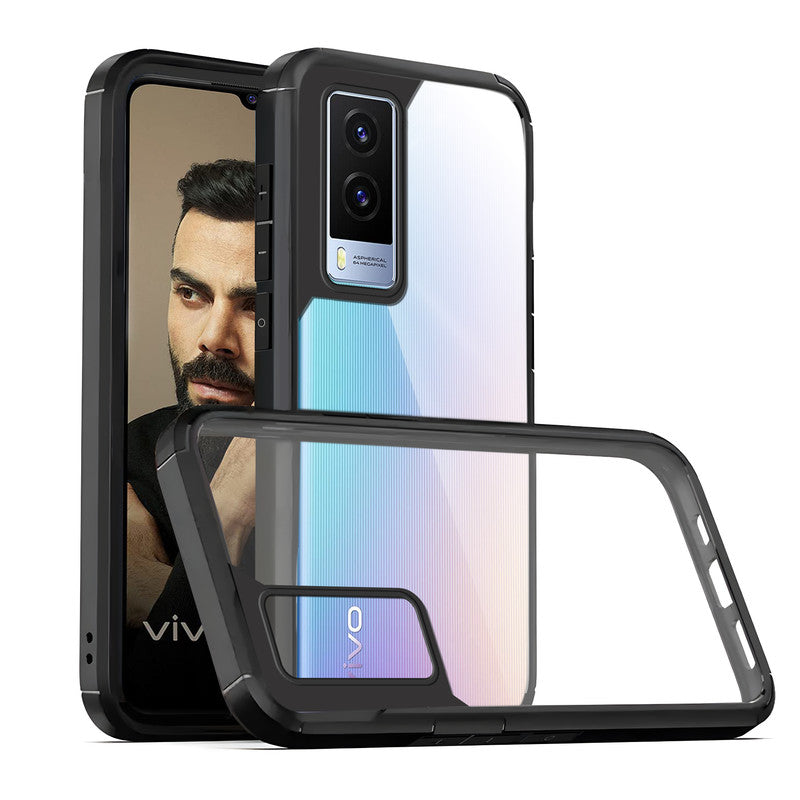 Silicone Border Transparent Back Cover for Vivo V21e 5G