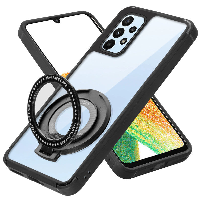 Silicone Grip Clear Case Ring Holder Kickstand For Samsung A33 5G