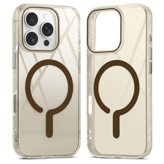 360° Airbag Protection Jelly Transparent MagSafe Compatible Back Case For Apple iPhone 16 Pro with Metal Finish Buttons