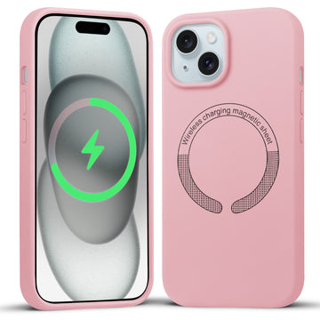 Wireless Charging Support Compatible Silicone Back Cover for- Apple iPhone 15 Plus