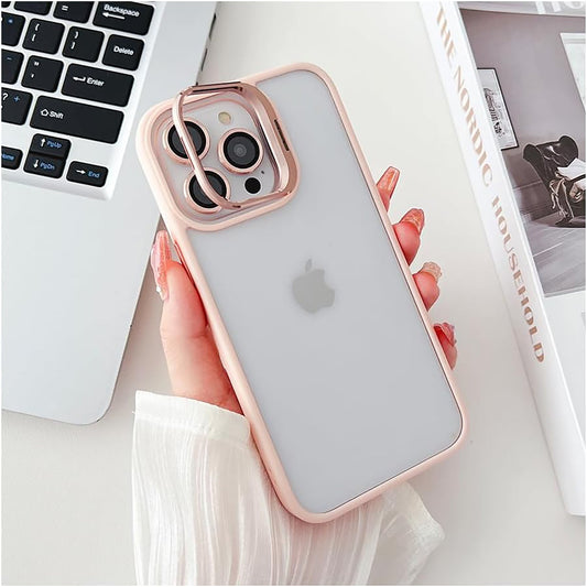 Transparent case with camera ring stand lens protector Back cover for Apple iPhone 15 Pro Max