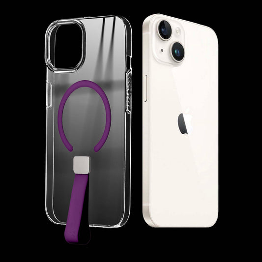 Exquisite MagSafe Transparent Case for Apple iPhone 13 with Strap , Hard Back Cover with Long Lasting Anti Yellowing Protection