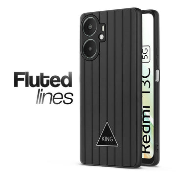 Glossy Matte Line Texture Back Cover for Redmi 13C 5G