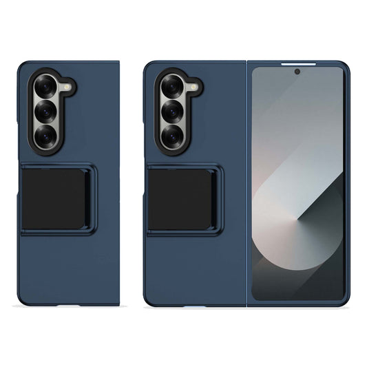 Durable Hard Silicone Phone Case For Samsung Z Fold 6 With Stylish Built-in Kickstand And Shock Absorption