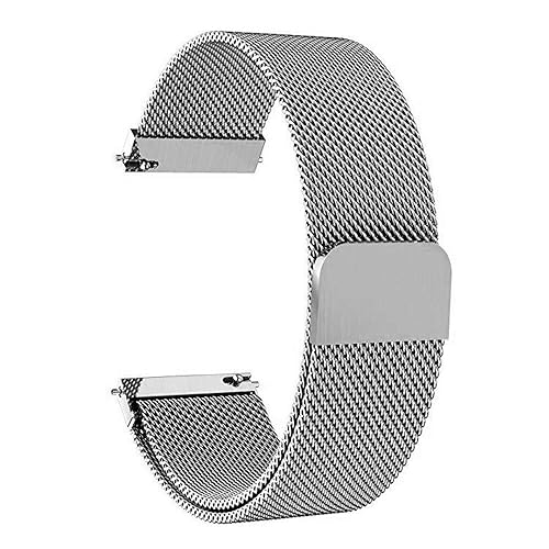 Elegant Metal Adjustable Loop Magnetic Strap for Watch Compatible With 19 mm Smartwatch Strap Metal Buckle Compatible with Noise Colorfit Pro 2/Oxy/Pulse/Beat, Boat Storm Smart Watch & Watches with 19mm(Only Strap)