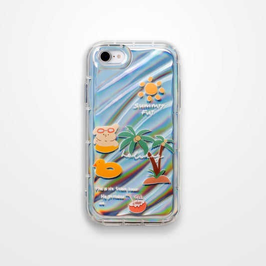 Cute Beach Printed Transparent Back Cover for Apple iPhone 7