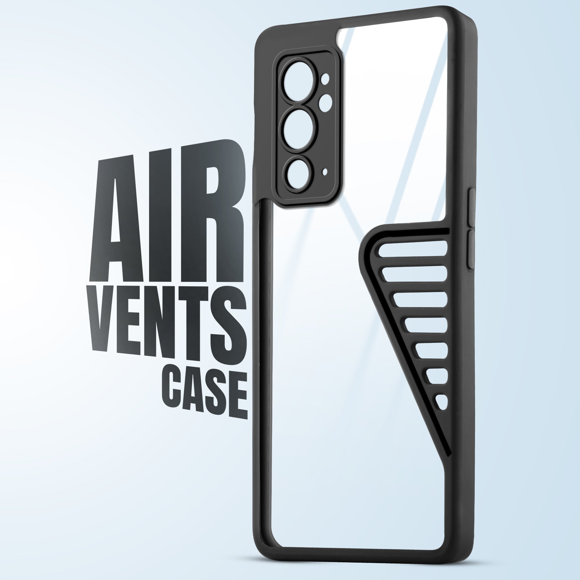 Silicone Border Transparent Cover with Heat Dissipation Holes Drop-Proof Back Cover for OnePlus 9RT