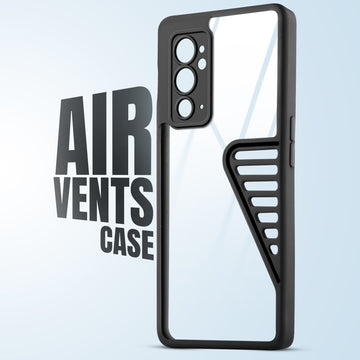 Silicone Border Transparent Cover with Heat Dissipation Holes Drop-Proof Back Cover for OnePlus 9RT