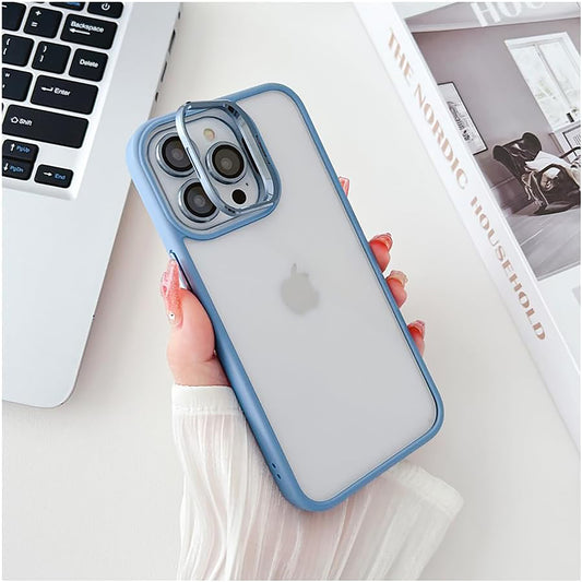 Transparent case with camera ring stand lens protector Back cover for Apple iPhone 15 Pro