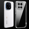 Transparent anti-yellow hard back case fitted on iQOO 15 5G showing full back coverage and camera protection