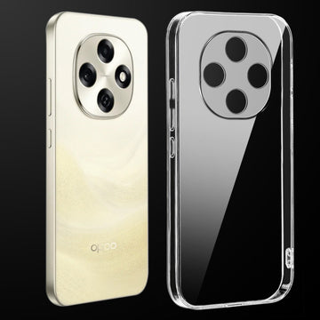 Transparent anti-yellow hard back case fitted on Oppo F31 Pro 5G showing full back coverage and camera protection