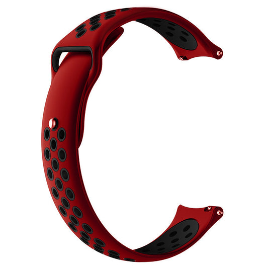 Comfort Fit Breathable Dotted Dual-Tone Silicone Watch Strap - (Only Strap)