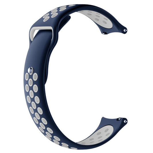 Comfort Fit Breathable Dotted Dual-Tone Silicone Watch Strap - (Only Strap)