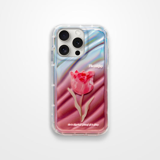 Tulip Flower Print Transparent Back Cover for Apple iPhone 15 Pro Max