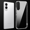 Transparent anti-yellow hard back case fitted on Samsung S25 Edge 5G showing full back coverage and camera protection