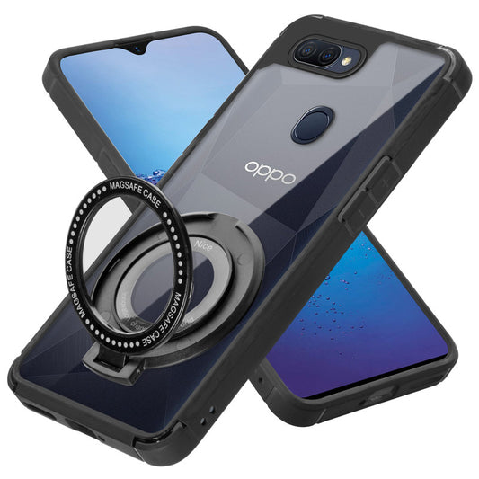 Silicone Grip Clear Case Ring Holder Kickstand For Oppo A11k