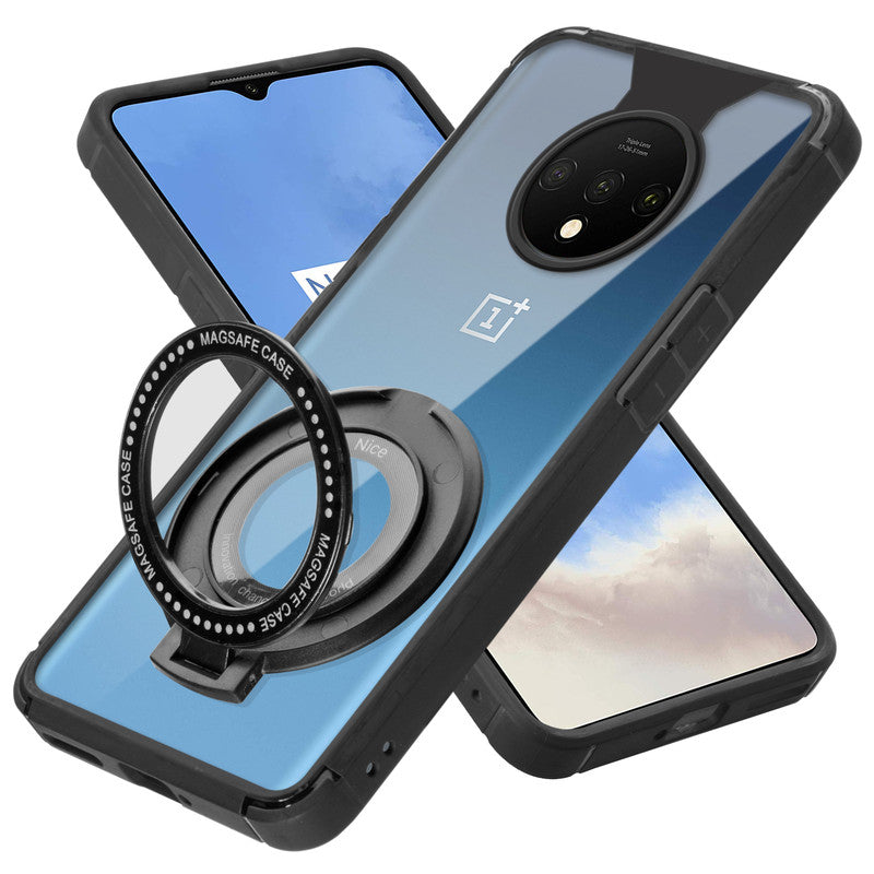 Silicone Grip Clear Case Ring Holder Kickstand For Oneplus 7T