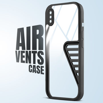 Silicone Border Transparent Cover with Heat Dissipation Holes Drop-Proof Back Cover for Apple iPhone X