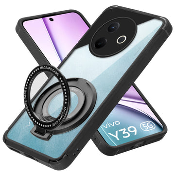 Silicone Grip Clear Case Ring Holder Kickstand For Vivo Y39 5G