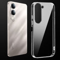 Transparent anti-yellow hard back case fitted on Vivo Y19 5G showing full back coverage and camera protection