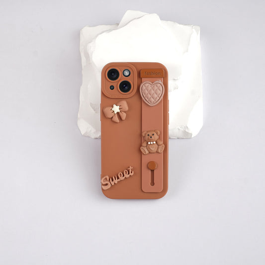 Cute Hand Strap Back Cover for Apple iPhone 14