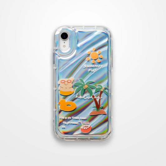 Cute Beach Printed Transparent Back Cover for Apple iPhone Xr