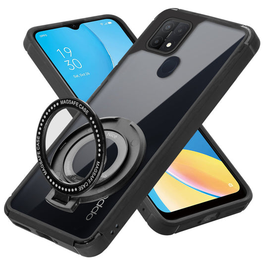 Silicone Grip Clear Case Ring Holder Kickstand For Oppo A15s
