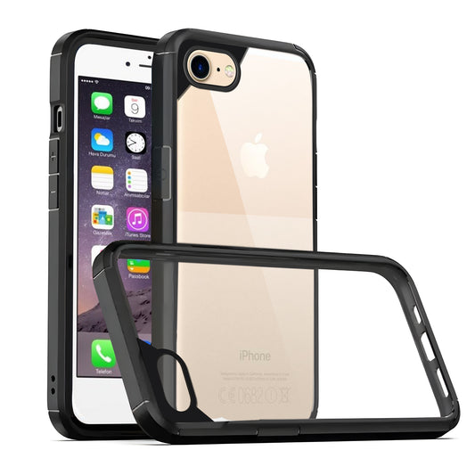 Silicone Frame Transparent Hard Back Cover for Apple iPhone 7