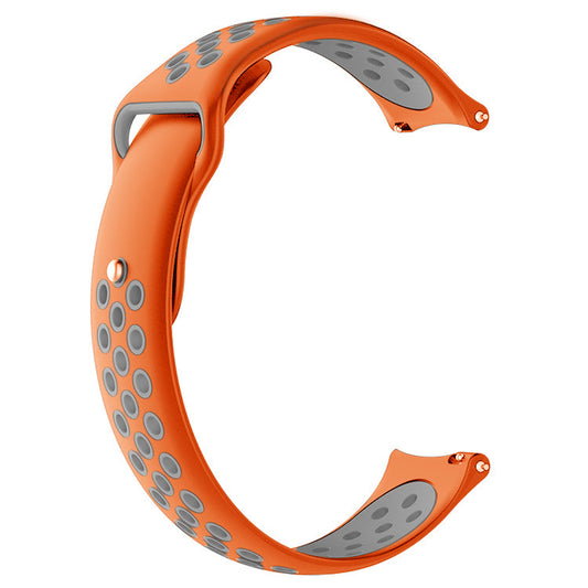 Comfort Fit Breathable Dotted Dual-Tone Silicone Watch Strap - (Only Strap)