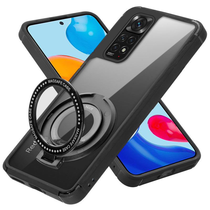 Silicone Grip Clear Case Ring Holder Kickstand For Redmi Note 11
